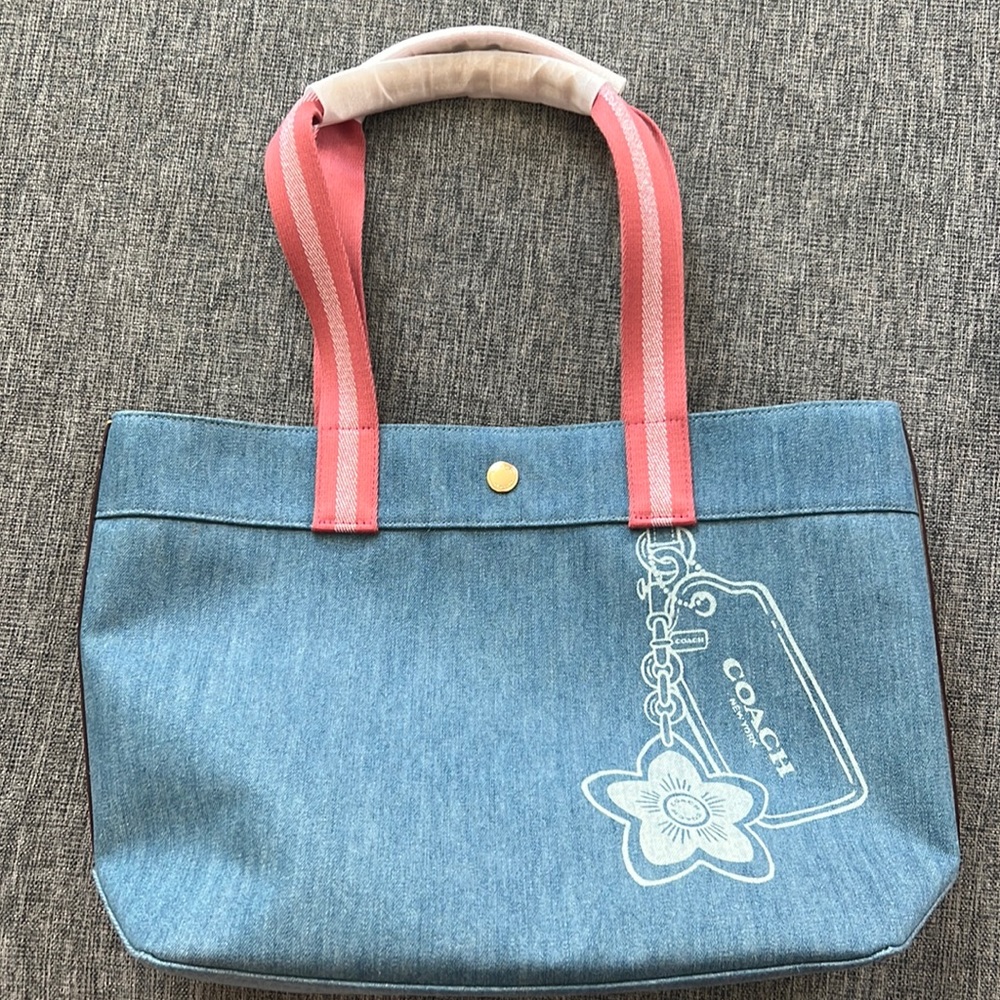 Coach denim tote bag